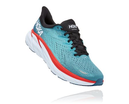 Hoka One One Clifton 8 Moški Pohodni Čevlji Turkizna / Svetlo Turkizna SI-091346G